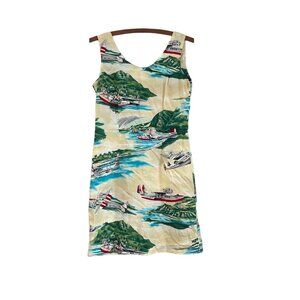 Paradise Found Womens Seaplane Made in Hawaii Sleeveless Shift Dress Size S